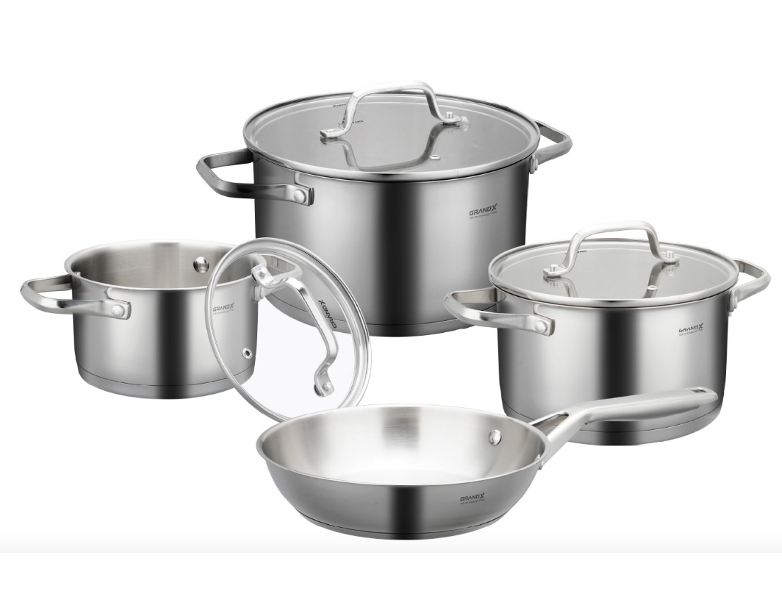 Bộ nồi Inox SUS 304 GrandX GX605 Noble 7 món