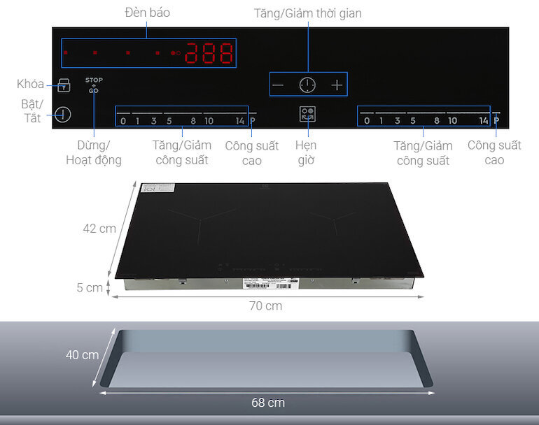 Bếp Từ Đôi Electrolux EHI7260BB