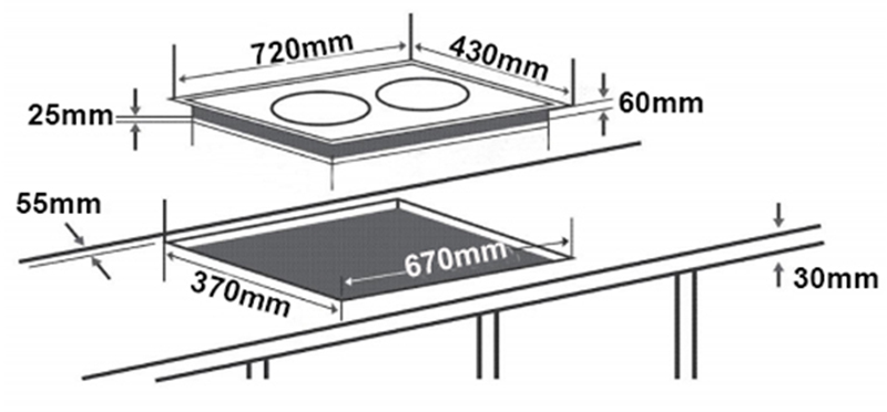 BẾP TỪ ĐÔI CHEFS EH-DIH326