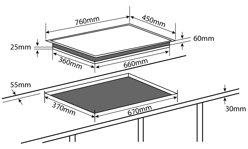 BẾP TỪ ĐÔI CHEFS EH-DIH836
