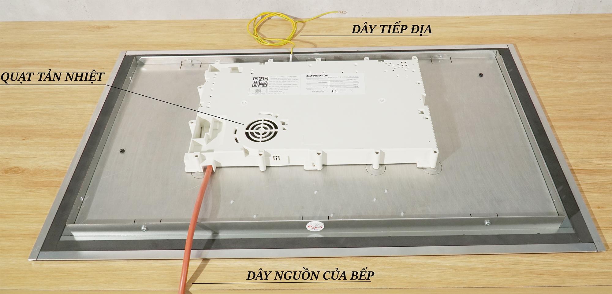 Bếp từ Chefs EH-DIH888E có tốt không hình ảnh thực tế bụng bếp từ chefs eh-dih888e