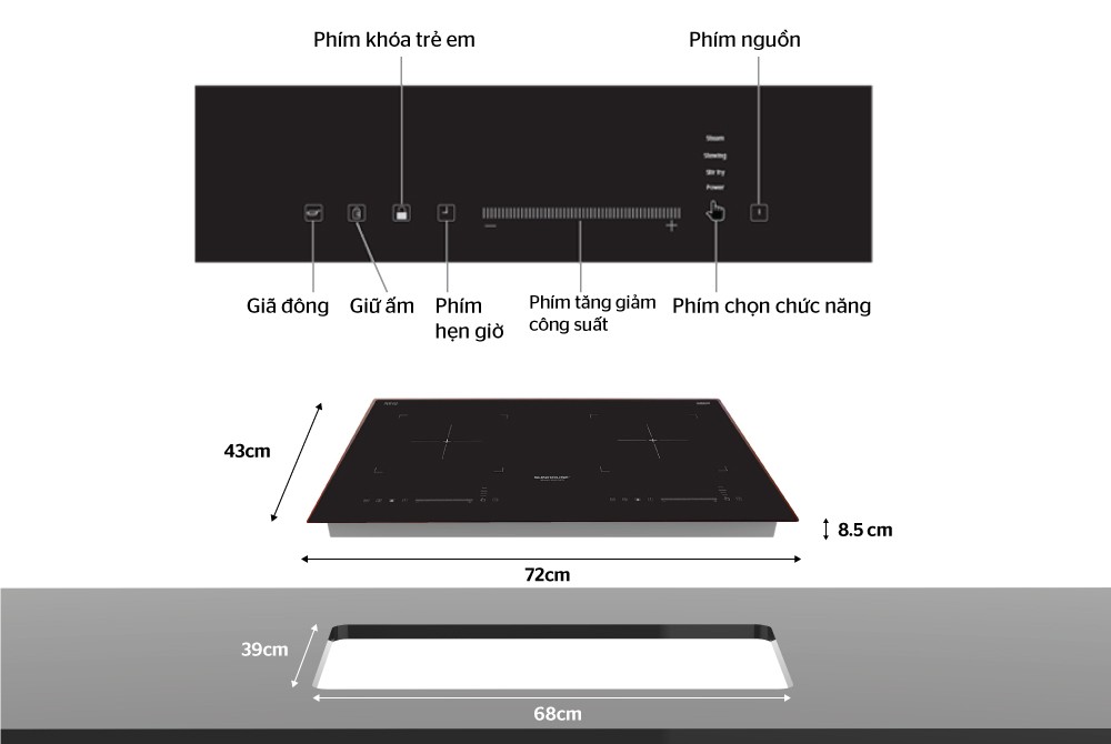 Bếp từ đôi Sunhouse SHB-DI05