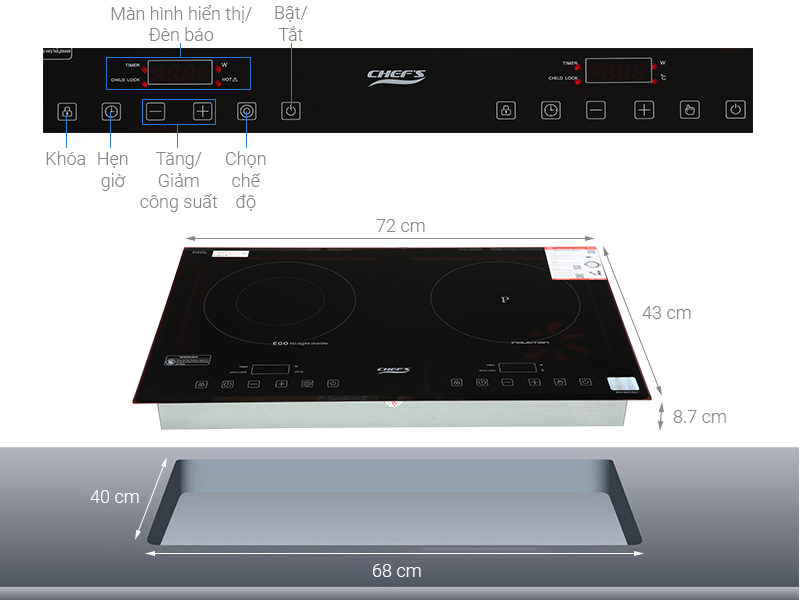 Bếp điện từ hồng ngoại Chefs EH MIX321