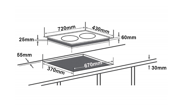 BẾP TỪ ĐÔI CHEFS EH-DIH666G