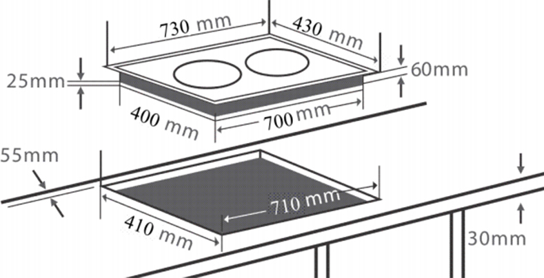 Bếp từ Chefs EH-IH566 có tốt không ảnh thực tế bản vẽ kích thước lắp đặt