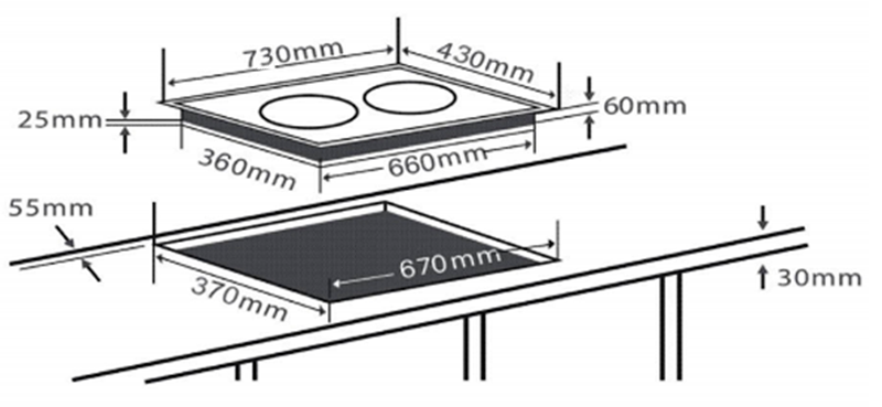 Bếp từ đôi Chefs EH-DIH666