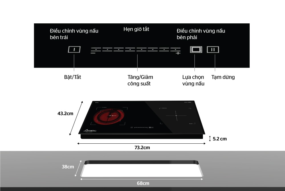 Bếp từ hồng ngoại Sunhouse APEX APB9982