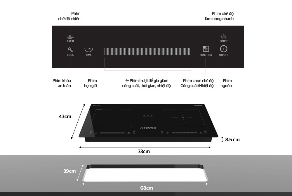 Bếp từ đôi Sunhouse Mama MMB9208DIH