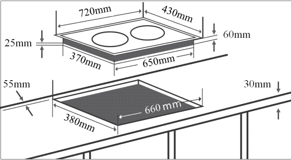 Bếp từ Chefs EH-DIH203 có tốt không ảnh thực tế bản vẽ kích thước lắp đặt