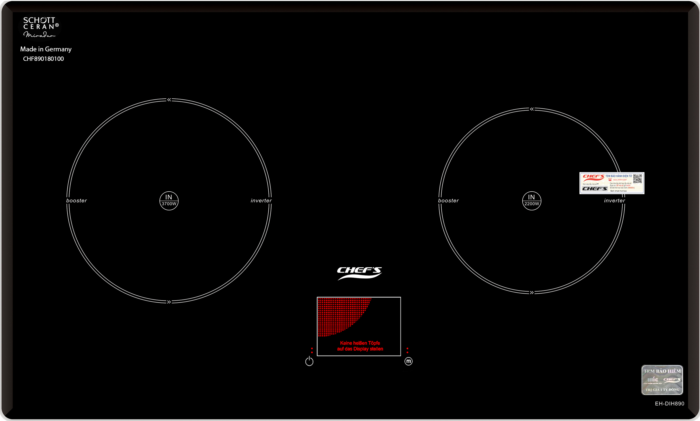 BẾP TỪ ĐÔI CHEFS EH-DIH890