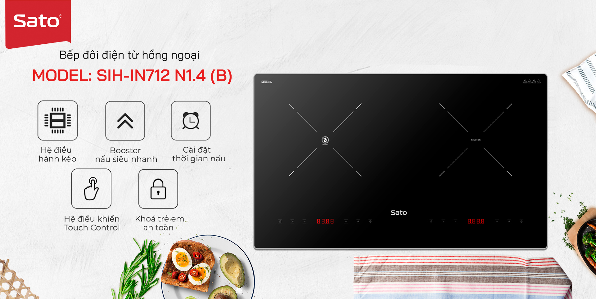 Bếp điện từ Sato SIH-IN712 N1.4 (B)