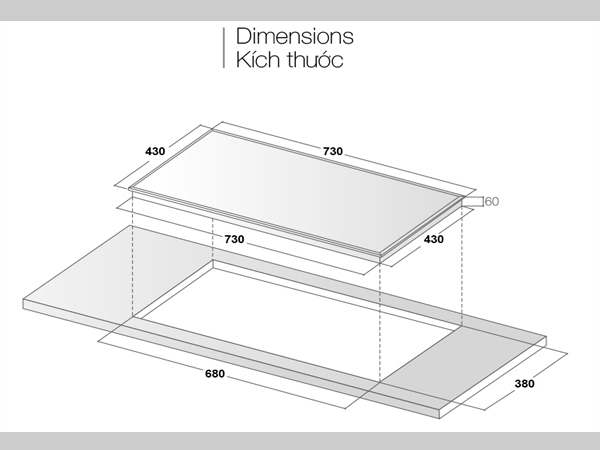 Bếp từ đôi Dusler DLE-888E