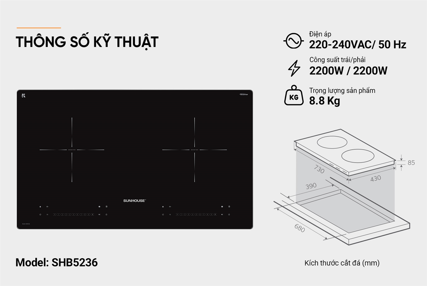 Bếp từ SUNHOUSE SHB5236