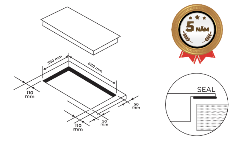 Bếp từ đôi Boss BM858B