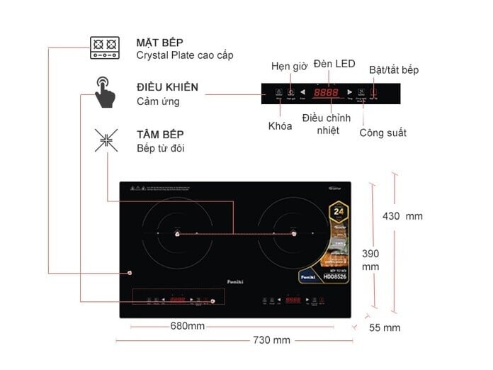 Bếp từ đôi Funiki HDD8526