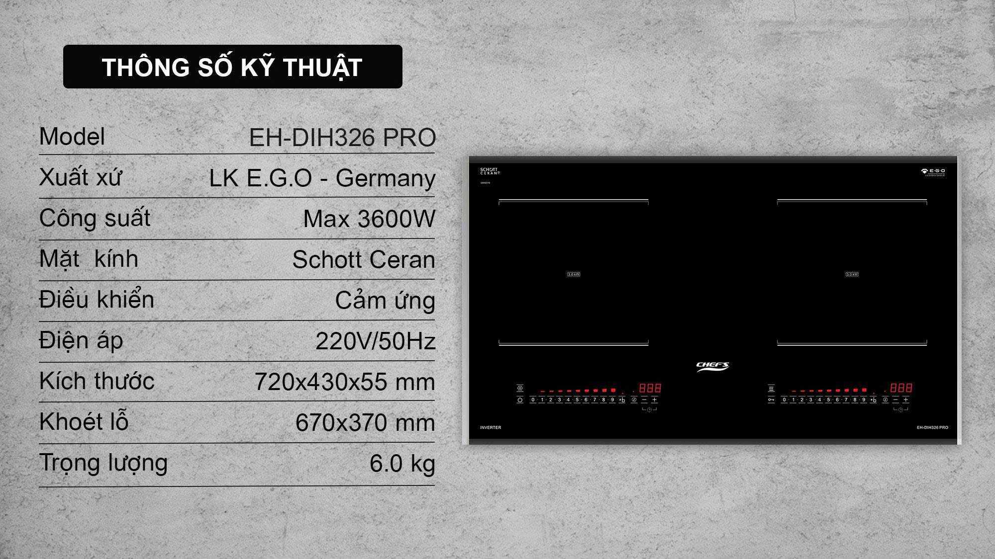 Bếp Từ CHEFS EH-DIH326 PRO