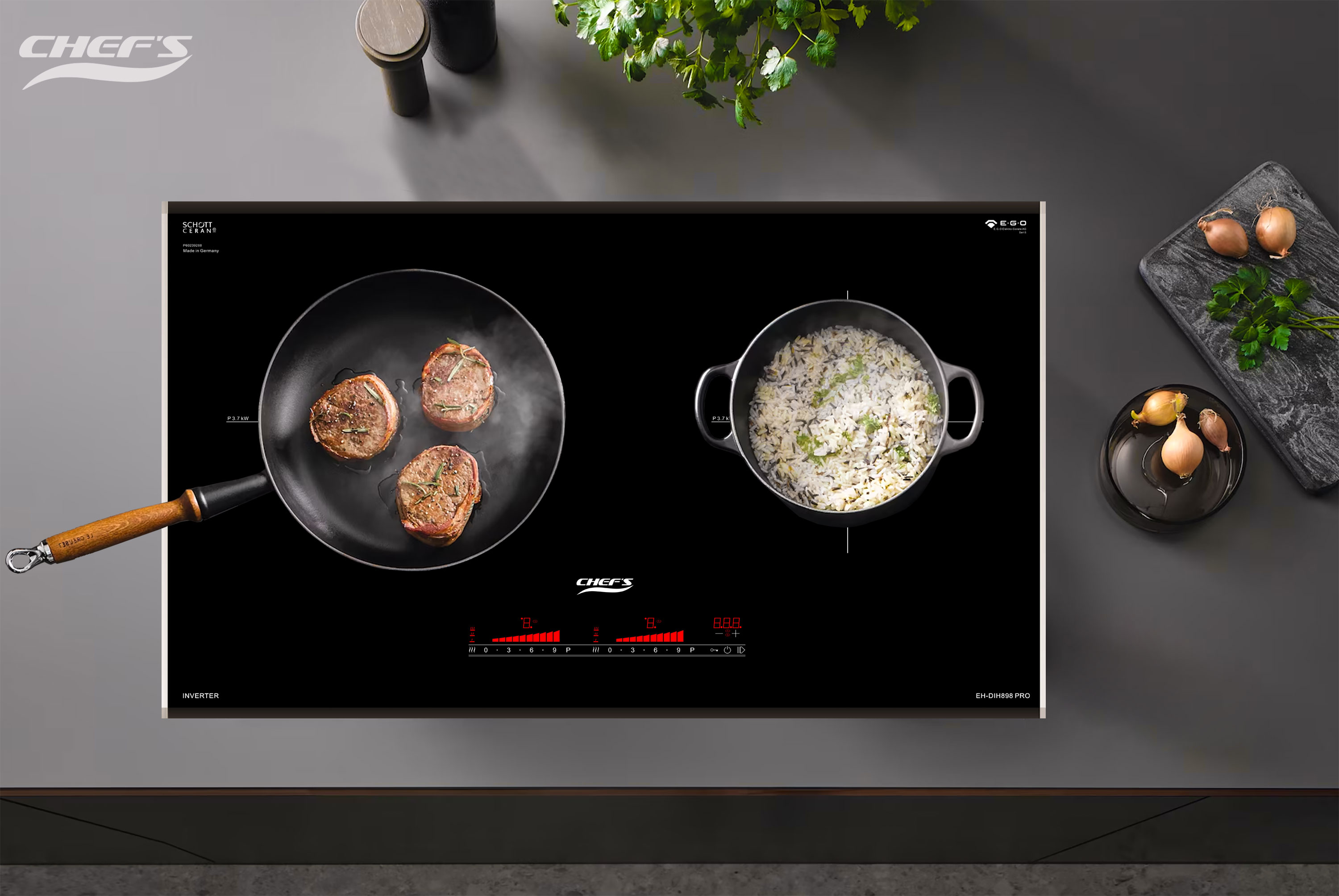 Bếp từ Chefs EH-DIH898 Pro có những tính năng nấu nướng gì?